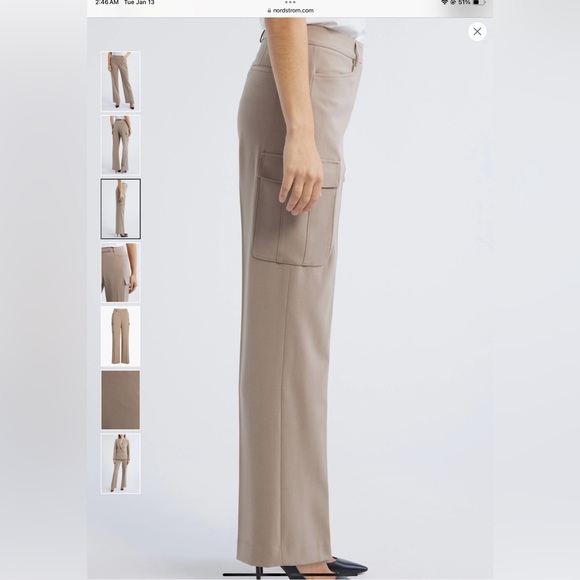 Tahari ASL Women's Tailored Straight-Leg Cargo Pants - Picture 4 of 5